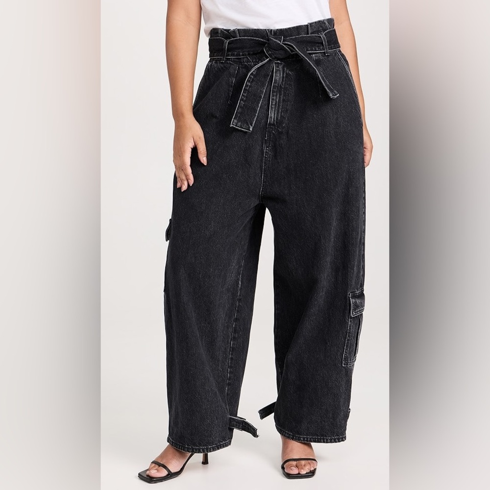 ASKK NY High Rise Denim Cargo Jeans